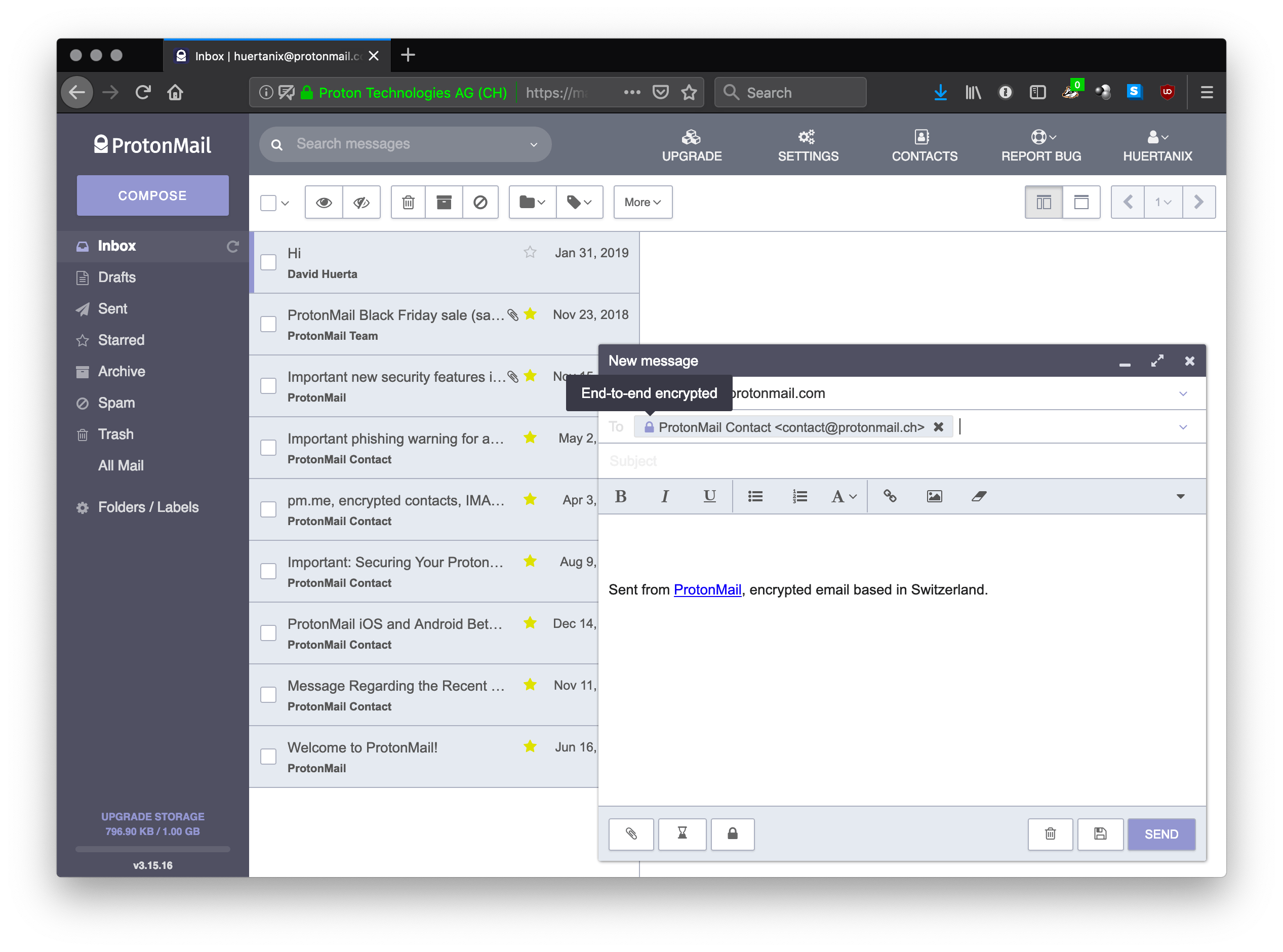 protonmail with mailbird