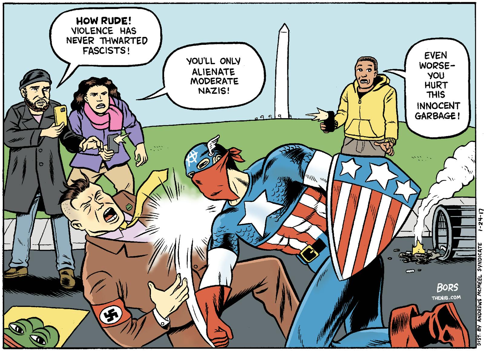 Comic by Matt Bors, who articulates many of my friends position well. 