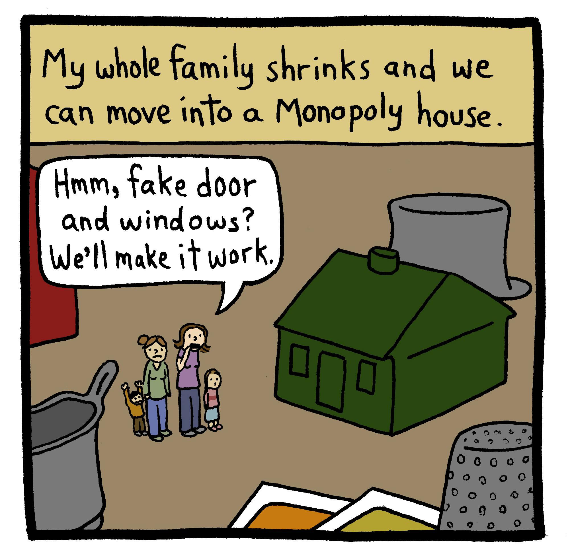 Cramped Houses Cartoon
